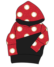 Load image into Gallery viewer, Minnie Dots Grow With Me Hoodie (or Crewneck)