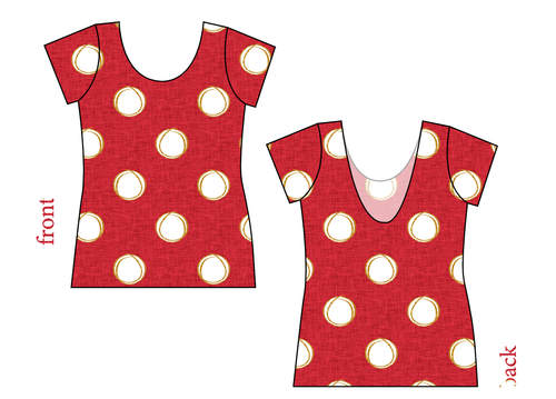 Minnie Dots Ladies' Low Back Ballerina Tee
