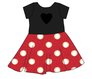 Minnie Dots Molly Heart Back Twirly Dress