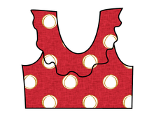 Load image into Gallery viewer, Minnie Dots Swim Ruffle Neck Swim Top