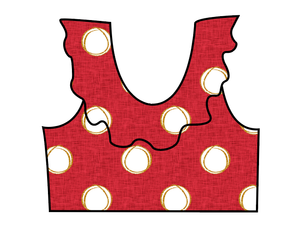 Minnie Dots Swim Ruffle Neck Swim Top