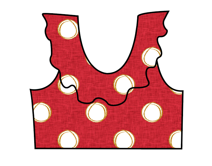 Minnie Dots Swim Ruffle Neck Swim Top