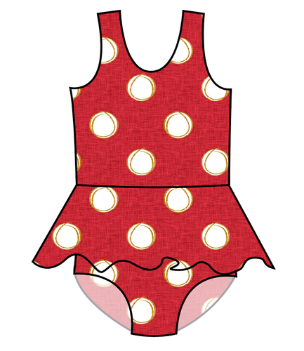 Minnie Dots Swim Skirted One Piece Swim Suit