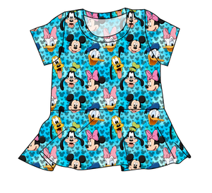 Mickey & Friends Ladies' Peplum Top