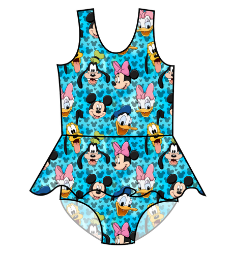 Mickey & Friends Swim Skirted One Piece Swim Suit