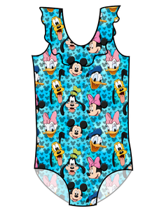 Mickey & Friends Swim Ruffle Neck One Piece Swim Suit