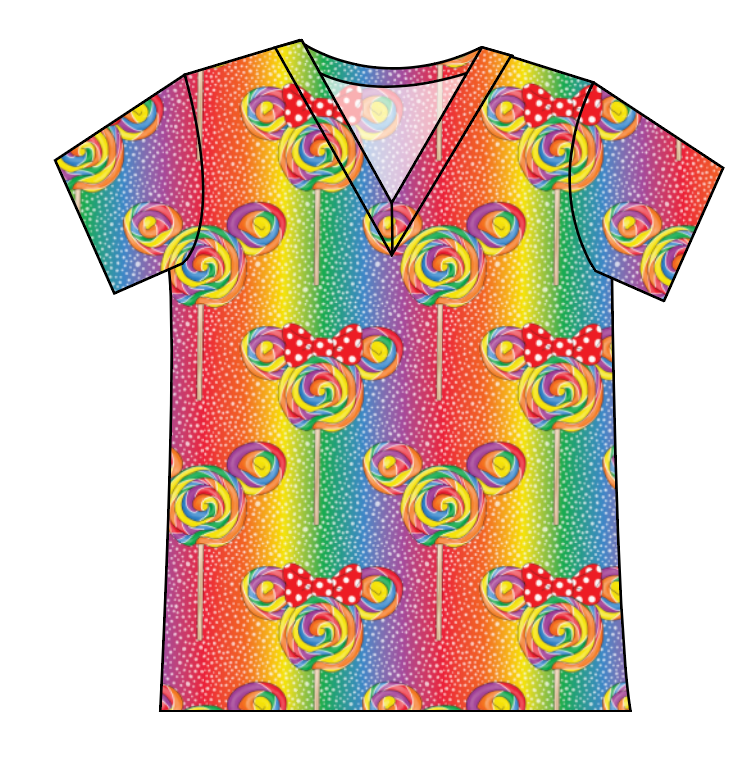 Rainbow Lollipops Ladies' Slouchy V-Neck Tee