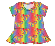 Load image into Gallery viewer, Rainbow Lollipops Ladies&#39; Peplum Top