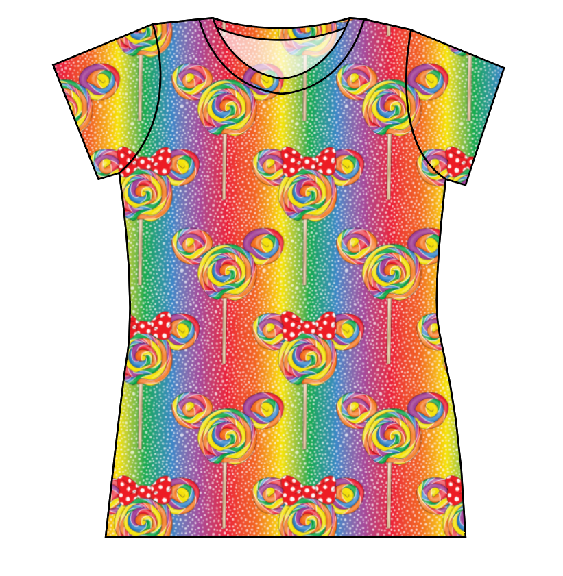 Rainbow Lollipops Ladies' Basic Tee