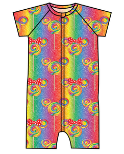 Rainbow Lollipops Swim One Piece Rashguard Suit