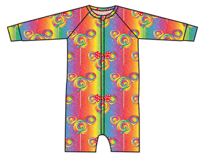 Rainbow Lollipops Swim One Piece Rashguard Suit