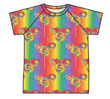 Load image into Gallery viewer, Rainbow Lollipops Swim Rash Guard Top