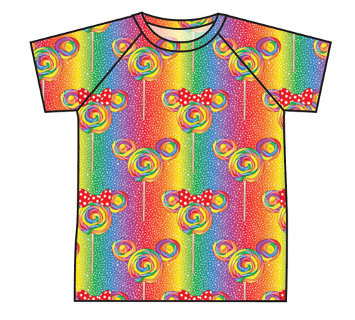 Rainbow Lollipops Swim Rash Guard Top