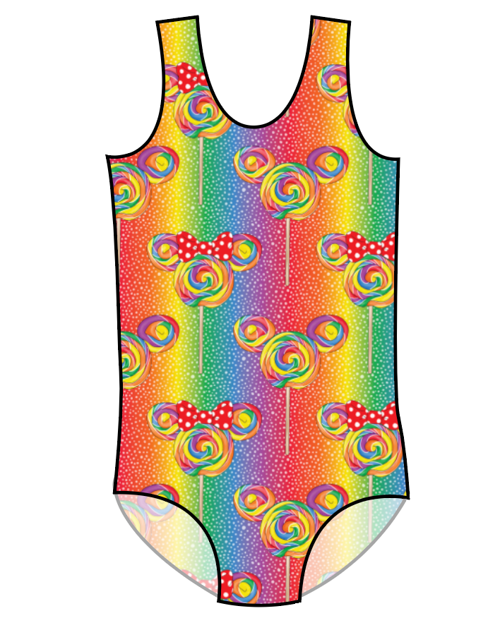 Rainbow Lollipops Swim Basic One Piece Swim Suit