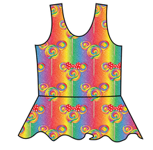 Load image into Gallery viewer, Rainbow Lollipops Swim Peplum Swim Top