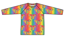 Load image into Gallery viewer, Rainbow Lollipops Swim Rash Guard Top