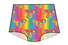 Load image into Gallery viewer, Rainbow Lollipops Swim High Waisted Swim Bottoms