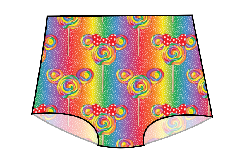 Rainbow Lollipops Swim Ladies' High Waisted Bikini Bottoms