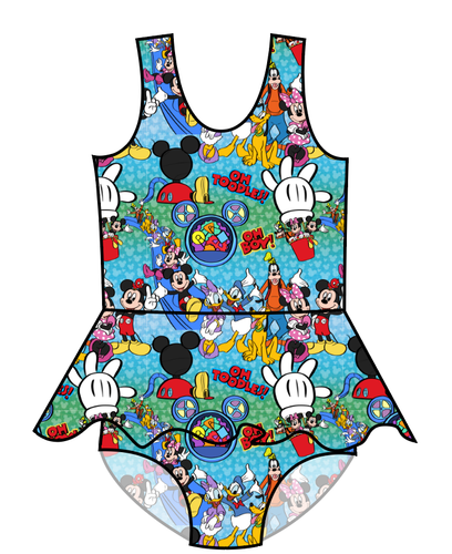 Clubhouse Pals Swim Skirted One Piece Swim Suit