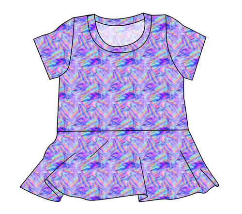 Rainbow Holo Marker Ladies' Peplum Top