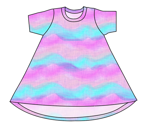 Candy Waves Basic T-Shirt Dress