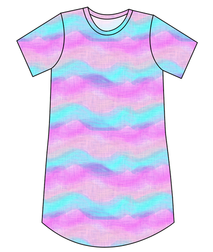 Candy Waves Ladies' T-Shirt Dress