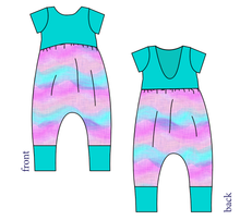 Load image into Gallery viewer, Candy Waves Low Back Romper and Bubble Romper