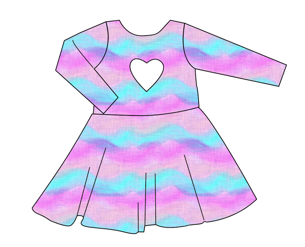 Candy Waves Molly Heart Back Twirly Dress