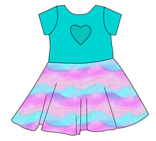 Load image into Gallery viewer, Candy Waves Molly Heart Back Twirly Dress