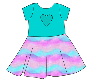 Candy Waves Molly Heart Back Twirly Dress