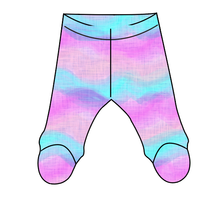 Load image into Gallery viewer, Candy Waves Newborn Footed Pants