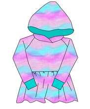 Load image into Gallery viewer, Candy Waves Peplum Hoodie (or Crewneck)