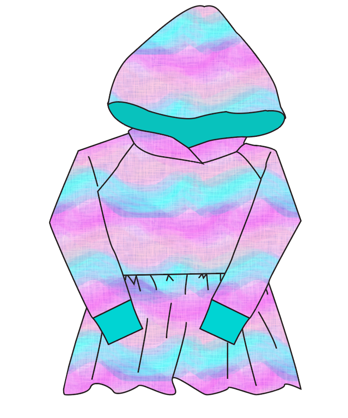 Candy Waves Peplum Hoodie (or Crewneck)