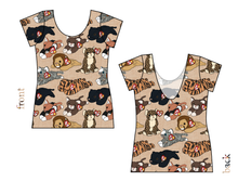 Load image into Gallery viewer, Meowsome Beanie Friends Ladies&#39; Low Back Ballerina Tee