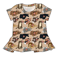 Load image into Gallery viewer, Meowsome Beanie Friends Ladies&#39; Peplum Top