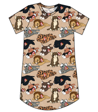 Load image into Gallery viewer, Meowsome Beanie Friends Ladies&#39; T-Shirt Dress