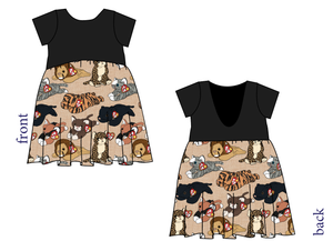 Meowsome Beanie Friends Low Back Dress