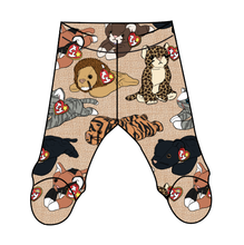 Load image into Gallery viewer, Meowsome Beanie Friends Newborn Footed Pants