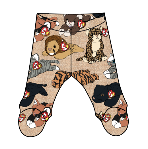 Meowsome Beanie Friends Newborn Footed Pants