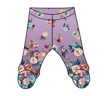 Load image into Gallery viewer, Floral Ombre Newborn Footed Pants