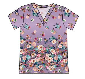 Floral Ombre Ladies' Slouchy V-Neck Tee