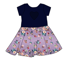 Load image into Gallery viewer, Floral Ombre Molly Heart Back Twirly Dress