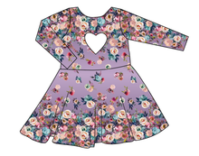 Load image into Gallery viewer, Floral Ombre Molly Heart Back Twirly Dress