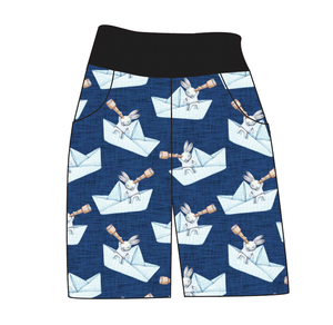 Blue Paper Boat Bunnies Mens' Joggers and Jogger Shorts