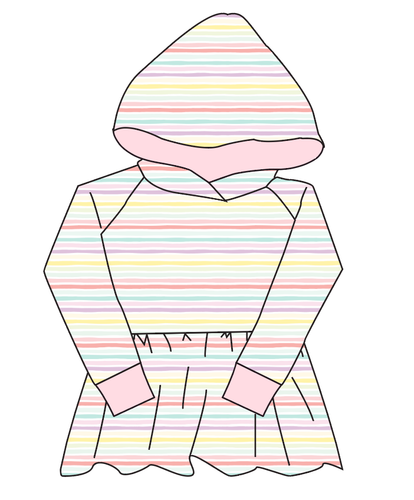 Easter Stripes Peplum Hoodie (or Crewneck)