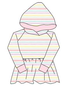 Easter Stripes Peplum Hoodie (or Crewneck)