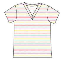 Load image into Gallery viewer, Easter Stripes Ladies&#39; Slouchy V-Neck Tee