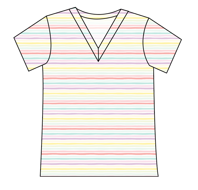 Easter Stripes Ladies' Slouchy V-Neck Tee