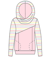 Load image into Gallery viewer, Easter Stripes Ladies Hoodie