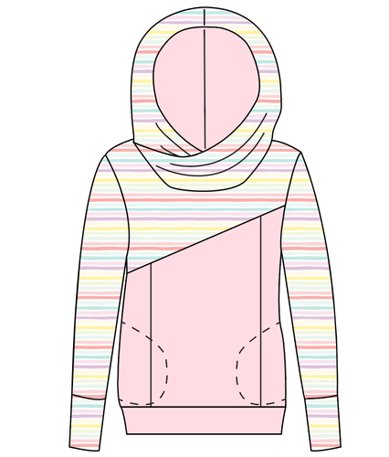 Easter Stripes Ladies Hoodie